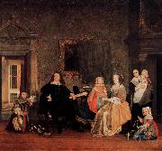 Gabriel Metsu Portrait of Jan Jacobsz Hinlopen and His Family oil